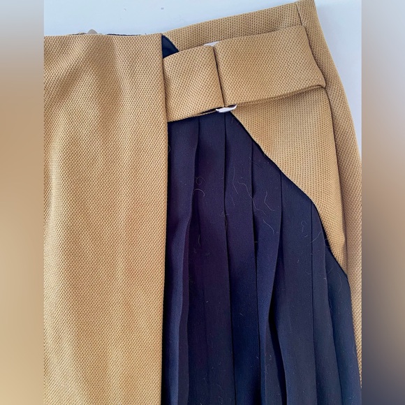 Zara kilt kaki brown mid-lenght skirt - Picture 2 of 5